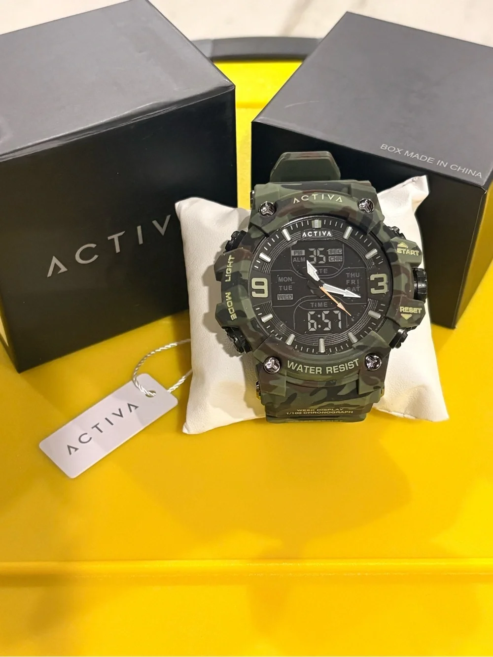 Activa Men’s  Camouflage Digital-Analog Sport Watch - Green